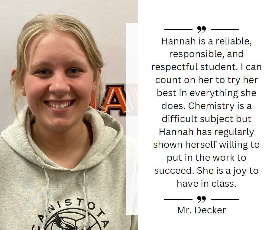 May High School Student of the Month Canistota SD